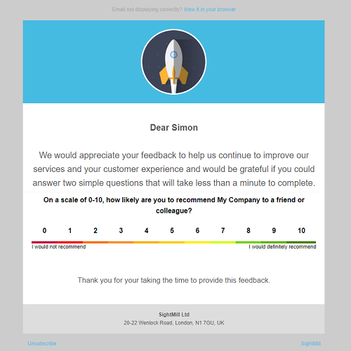 High response rates from email NPS surveys to your customers